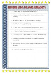 English Worksheet: Rephrase_Food_Eating out