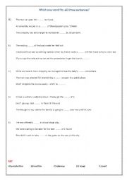 English Worksheet: CAE- USE OF ENGLISH - GAPPED SENTENCES (4)