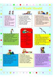 English Worksheet: Could Would Should--Practice with Modals
