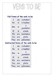 English Worksheet: verb to be