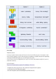 English Worksheet: ESL Game of Tetris (GOT) Interactive and Board Game versions