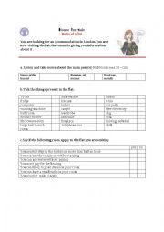 English Worksheet: Rules of a flat 