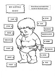 English Worksheet: BODY PARTS 1