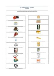 English Worksheet: Containesr and quantities