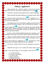 English Worksheet: Johnny Appleseed