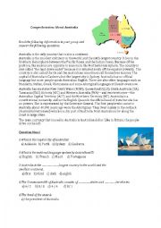 Comprehension about Australia