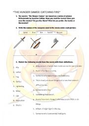 English Worksheet: The Hunger Games: Catching Fire worksheet