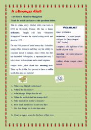 English Worksheet: a strange diet