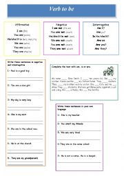 English Worksheet: verb to be