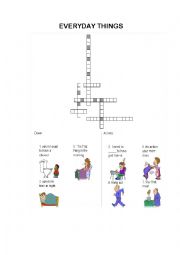 English Worksheet: EVERYDAY THINGS PUZZLE