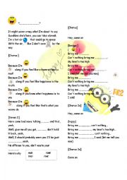 English Worksheet: Happy (song by Pharrell Williams)