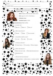 English Worksheet: Text and exercise about Demi Lovato