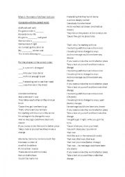 English Worksheet: Man in the mirror-song