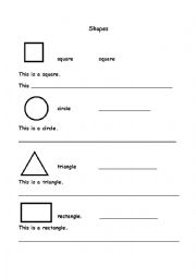 English Worksheet: Shapes and Colours Review