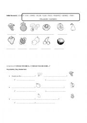 English Worksheet: Fruit