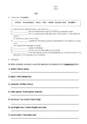 English Worksheet: comparative and superlative adjectives