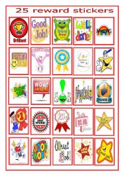 English Worksheet: 25 reward stickes