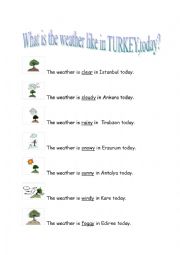 English Worksheet: what is the weather like in TURKEY