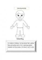 English Worksheet: Coloring Activity 1