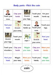 English Worksheet: Board game about body parts