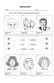 English Worksheet: WHO ARE THEY? 