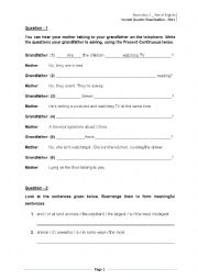 English Worksheet: A Grammar Test Paper