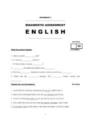 English Worksheet: Grade 10 Diagnostics 