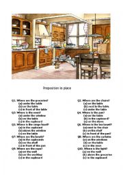 English Worksheet: preposition of place