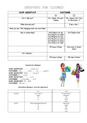 English Worksheet: Shopping for clothes