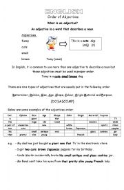 English Worksheet: Order of Adjectives