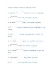 English Worksheet: Past simple worksheet