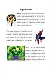 English Worksheet: Brave Superheroes