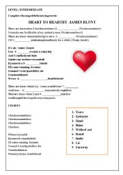 English Worksheet: Heart by heart James Blunt