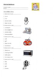 English Worksheet: Practice about Electrical appliances