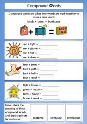 English Worksheet: Introduction to Compound Words