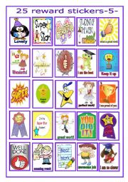 English Worksheet: 25 reward stickes-5-