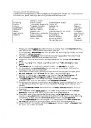 English Worksheet: Revision of Vocabulary