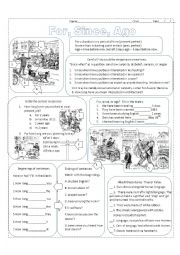 English Worksheet: For, Since or Ago
