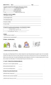 English Worksheet: Test on present simple and routines