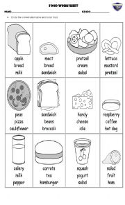 English Worksheet: food 