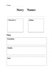 English Worksheet: Book Report / Story Organizer / Planner