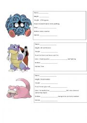 Pokemon Descriptions- Hallway activity