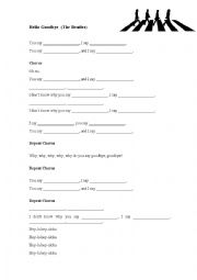 English Worksheet: Hello, goodbye