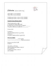 English Worksheet: Celebration Song