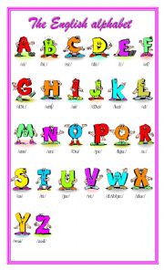 English Worksheet: the alphabet pictionary