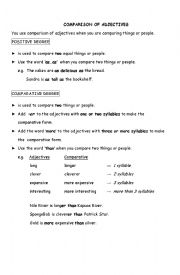 English Worksheet: Comparison of Adjectives