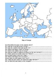 English Worksheet: Countries of Europe.