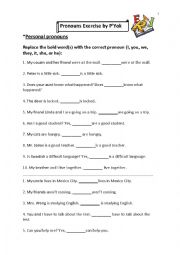 English Worksheet: Pronoun worksheet