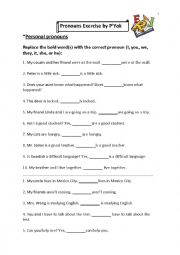 Pronoun worksheet