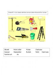 English Worksheet: Garden tools
